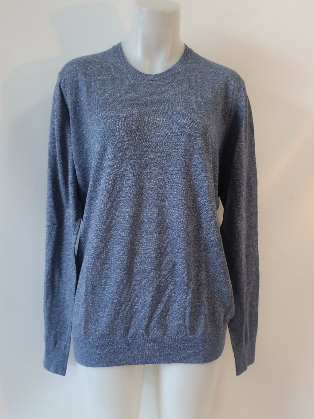 Mens Hartford Blue (Item-43) Alternative Classics Linen Cotton Crew Sweater L